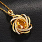 Jewelry Pendant Necklace Female Niche Design Sense Fashion Flower Sapphire Clavicle Chain Accessories