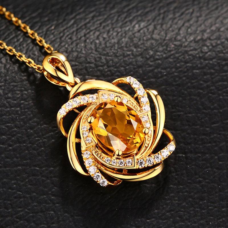 Jewelry Pendant Necklace Female Niche Design Sense Fashion Flower Sapphire Clavicle Chain Accessories