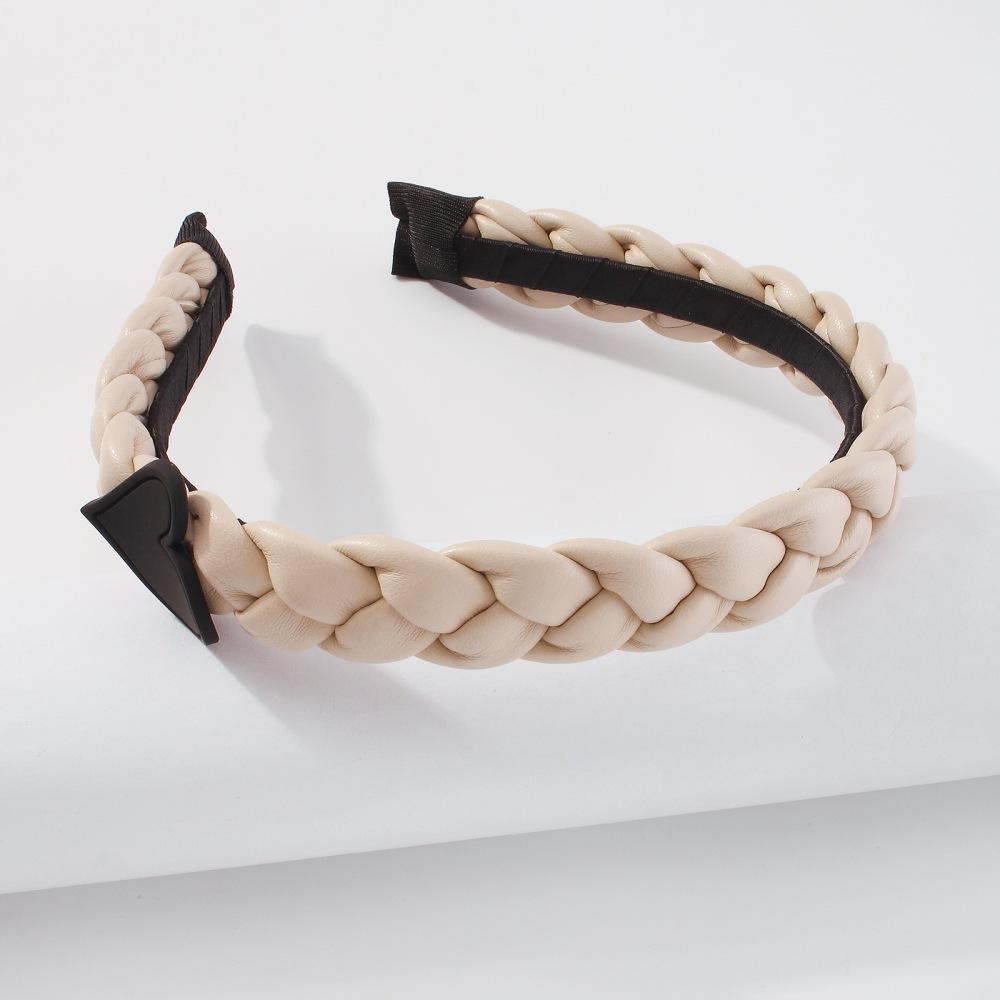F354 braided headband PU texture twist braid creative hair accessories resin love small fresh headband