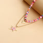Jewelry Bohemian colored soft pottery devil's eye shaped five-pointed star love necklace female