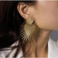Jewelry personality simple fan-shaped exaggerated tassel geometric earrings retro temperament heart-shaped earrings for women