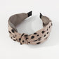 F5122 French retro knotted wave-dot leopard print headband fabric wide-brimmed net red simple contrast color sweet headband female
