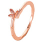 Cute Rabbit Ear Open Ring Female Creative Small Fresh Diamond Leaf Bamboo Knuckle Index Knuckle Ring