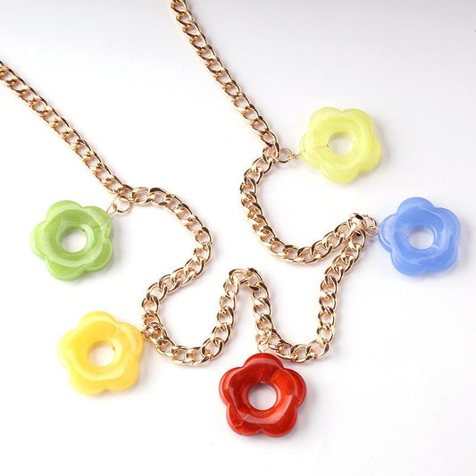 Jewelry Personality Flower Versatile Waist Body Chain Fashion Candy Color Acrylic Pendant Waist Chain