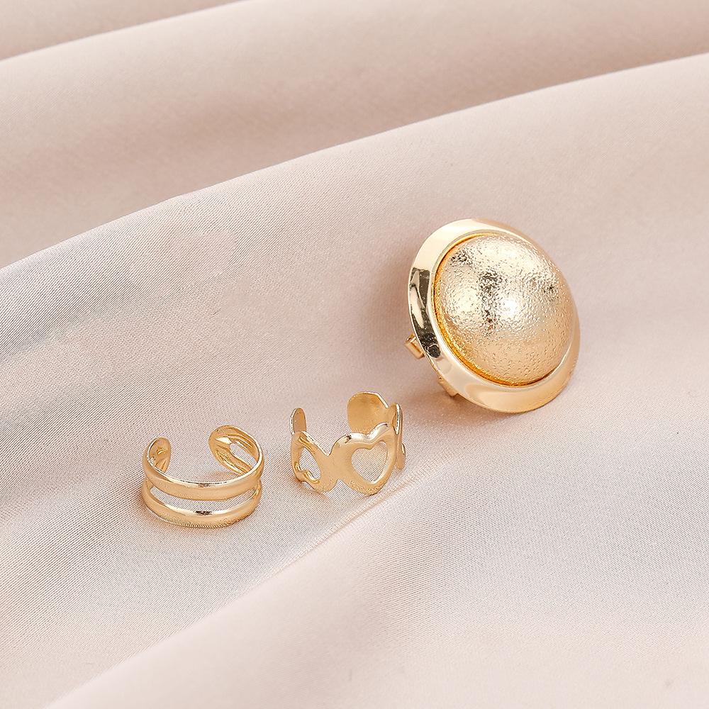 Design sense hat set earrings French temperament small gold ball earrings love ear clip female KC gold metal ear jewelry