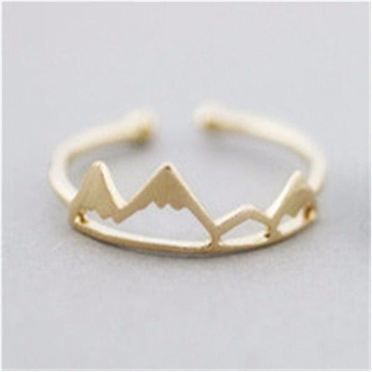 Explosive fashion simple mountain ring adjustable three-color ring