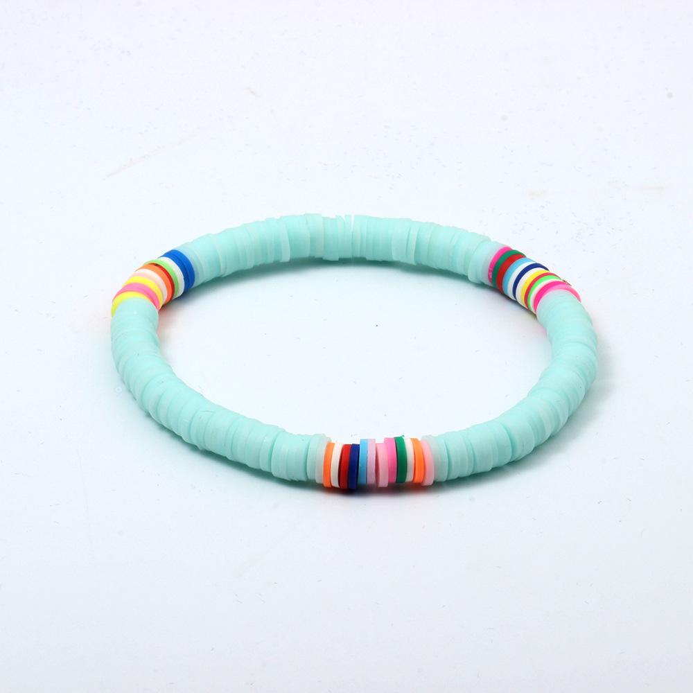 Personality Fashion Ethnic Handmade DIY Mixed Rainbow Soft Pottery Bracelet Bohemian Colorful Bracelet