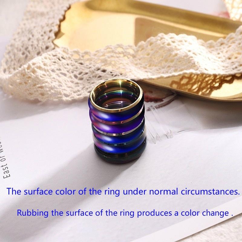 Explosive Style Temperature Sensitive Color Changing Stainless Steel Ring Couple Ring Jewelry Love Fashion Jewelry