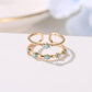 Double-layer hollow ring simple diamond opening adjustable ring female personality u-shaped index finger ring