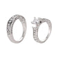 Diamond-encrusted zircon ring men and women fashion temperament metal geometric couple index finger ring personality ring