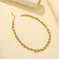 Fashionable stainless steel gold-plated thick chain titanium steel color-preserving simple short double-layer chain collarbone necklace ins