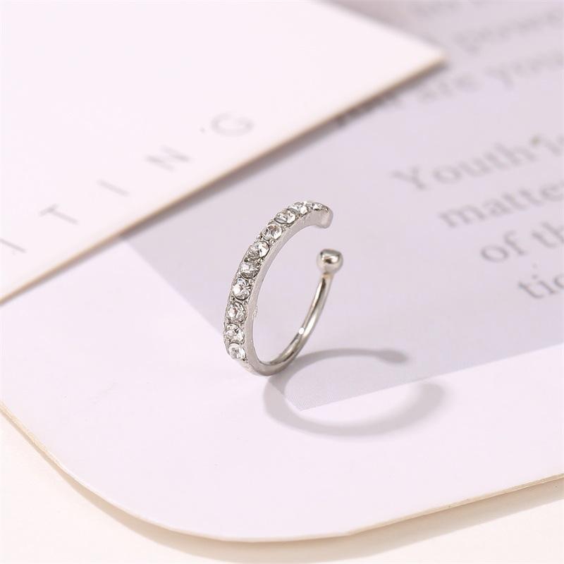 Simple classic earrings niche design ear clip diamond fake earrings no pierced earring single earring ear bone clip