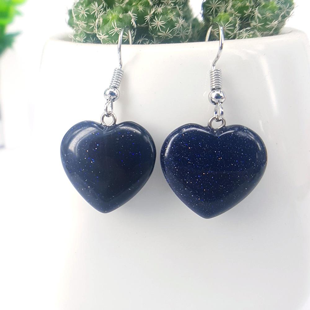 Natural Stone Small Love Earrings Sweet Simple Fashion Girls Earrings Floor Stall Jewelry Explosion