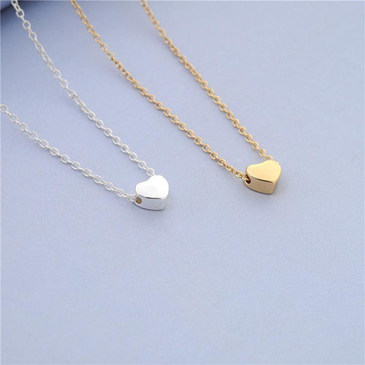 Necklace Explosive Style Heart-to-Heart Necklace Couple Peach Heart Clavicle Chain Love Memory Pendant