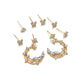 Accessories Rhinestone Stud Earrings Pop Stars Flowers Butterfly Multi-Piece Earrings Jewelry