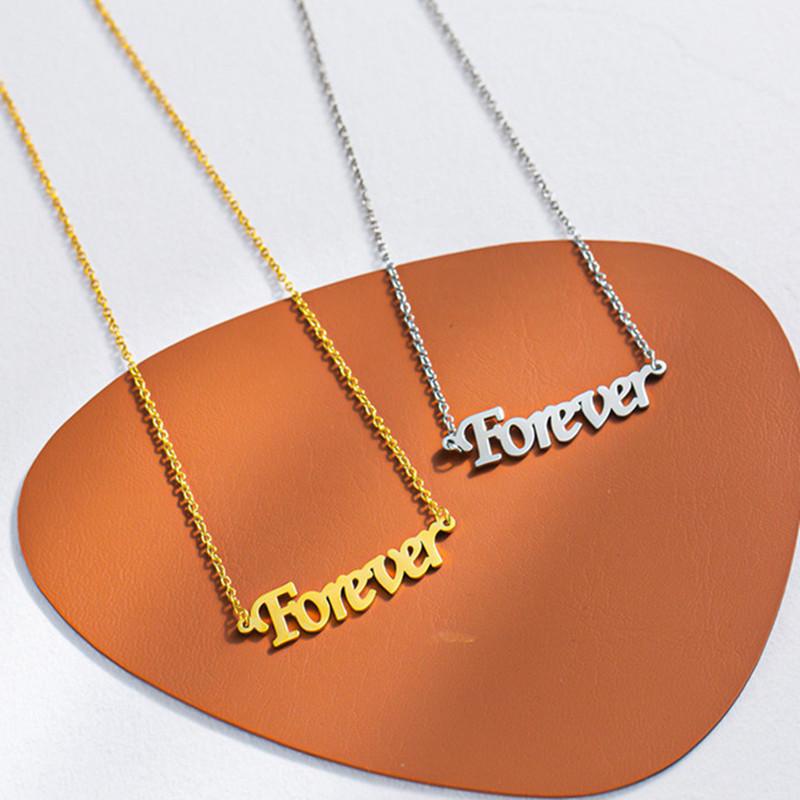 forever letter necklace female clavicle chain love you forever pendant net red same style simple creative all-match