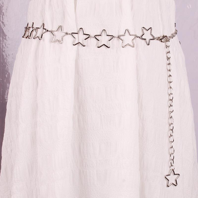 Explosive women's strands of empty star decoration body chain simple and versatile matching with jeans fashion waist chain