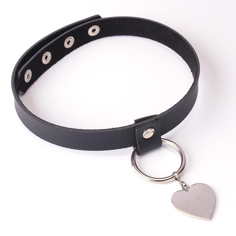 Harajuku Black Punk Choker Necklace Necklace Geometric Butterfly Peach Heart Leather Dark Clavicle Necklace Female