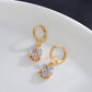 Ins Barbie Zircon Heart Earrings Fashion Light Luxury Personality Winding Peach Heart Earrings Earrings Girlfriend Gift