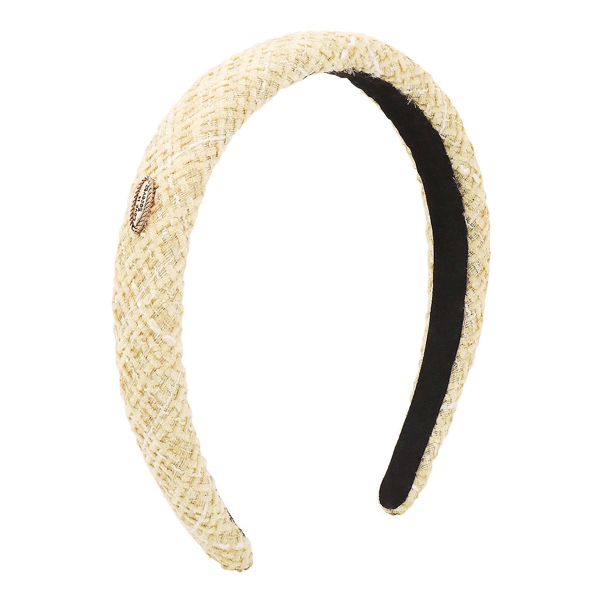 F588 Xiaoxiang High Skull Headband Autumn and Winter Style French Retro Simple Fabric Lattice Headband