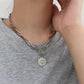 Popular Jewelry Fashion Irregular Avatar Pendant Necklace Ladies Double Layer Simple Chain Necklace