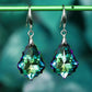 Fashion Baroque Leaf Dangle Earrings Women Silver Plated Pin Austrian Crystal Tourmaline Maple Leaf Earrings Jewelry