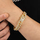 Trendy punk hip hop 12mm full diamond Cuban chain bracelet male hiphop exaggerated hand jewelry