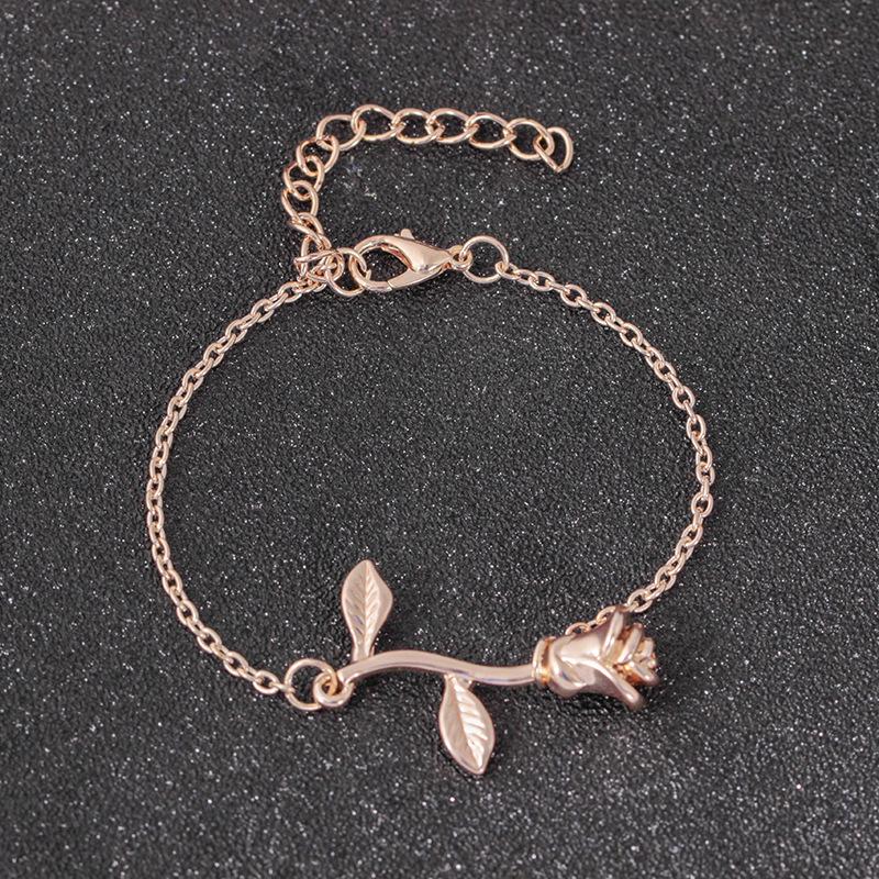 Fashion Rose Letter Bracelet Temperament Simple Flower Bracelet Hand Jewelry