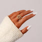 Creative Fashion Ladies Stainless Steel Simple Open England Hollow Pattern Adjustable Ring