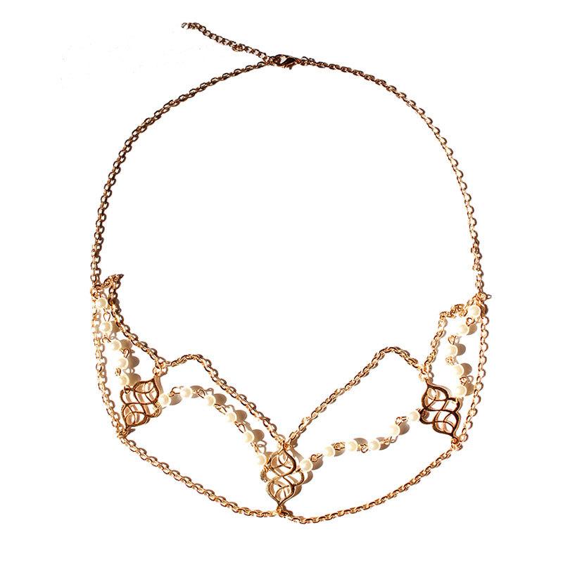 Jewelry Beautiful Fashion Popular Beaded Auspicious Pearl Tassel Headband Hair Accessories