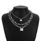 N1565 Fashion Exaggerated Lock Necklace Heart LOVE Pin Creative Choker Retro Hip Hop Necklace