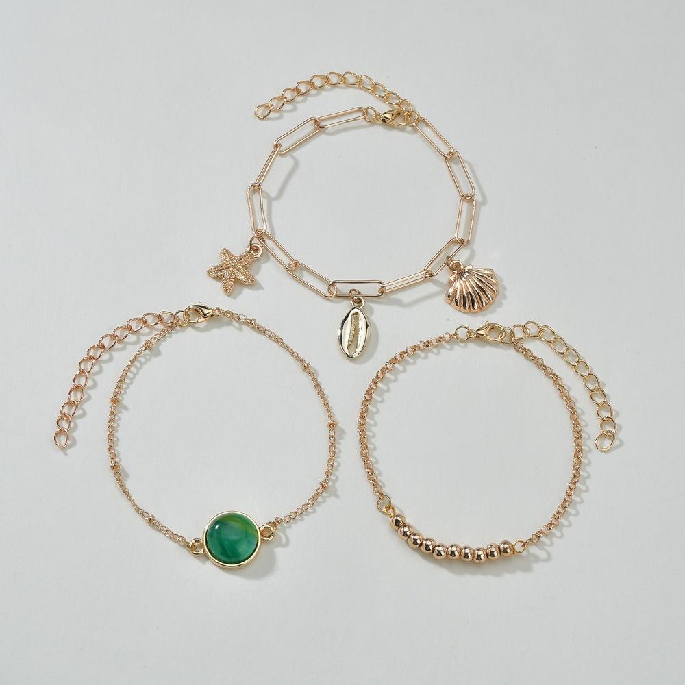 Fashion Bracelet Bohemian Alloy Shell Pendant Bracelet Multi-Piece Jewelry Set