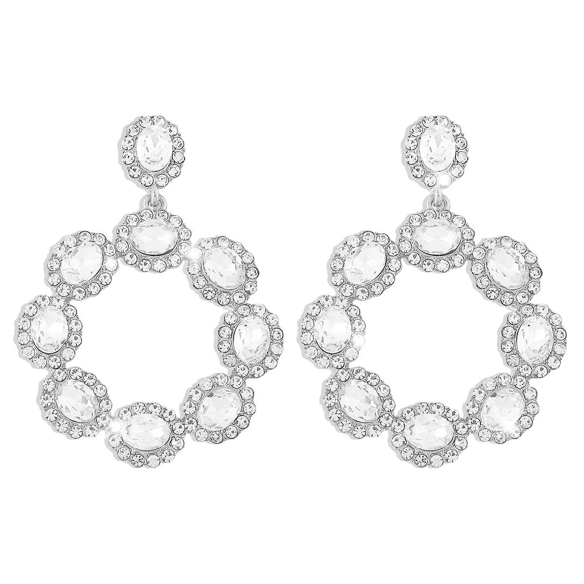 1675 Jewelry Exaggerated Light Luxury Diamond Wreath Circle Earrings Personality Retro Palace Earrings