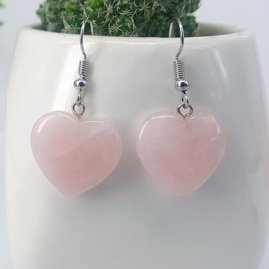 Natural Stone Small Love Earrings Sweet Simple Fashion Girls Earrings Floor Stall Jewelry Explosion