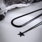 Jewelry Sweet Cool Black Snake Bone Chain Star Pendant Necklace Niche Spray Paint Simple Necklace Women