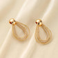 Advanced Design Simple Fashion Geometric Wire Mesh Zircon Hollow Water Drop Earrings