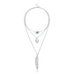 Women's Necklace Multilayer Jewelry Fashion Versatile Turquoise Leaves Handmade Beaded Feather Pendant Necklace