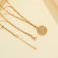 Jewelry Fashion Double Flat Snake Chain Ladies Clavicle Chain ISN Popular Retro Coin Pendant Necklace