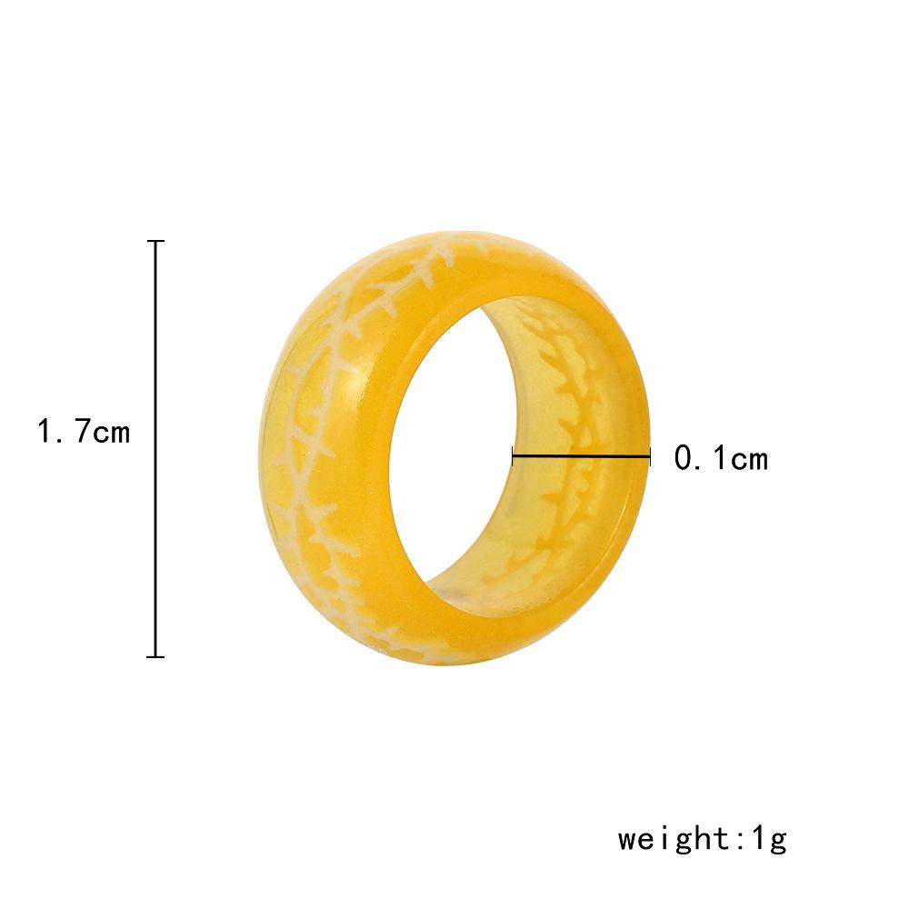 Simple fashion trend thorn pattern Mori resin luminous ring