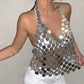 Jewelry Sexy Sequin V Neck Vest Handmade Dress Chain Night Shiny Disc Body Chain