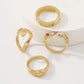 R698 Simple diamond ring set niche design snake-shaped personality geometric retro joint ring female