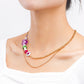 Jewelry double-layer creative multi-element beaded collarbone necklace female ins metal stitching necklace