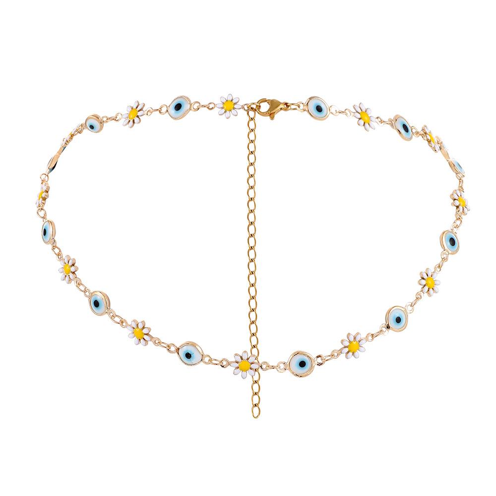 Summer collarbone chain personality fashion short section devil's eye small daisy choker necklace necklace female
