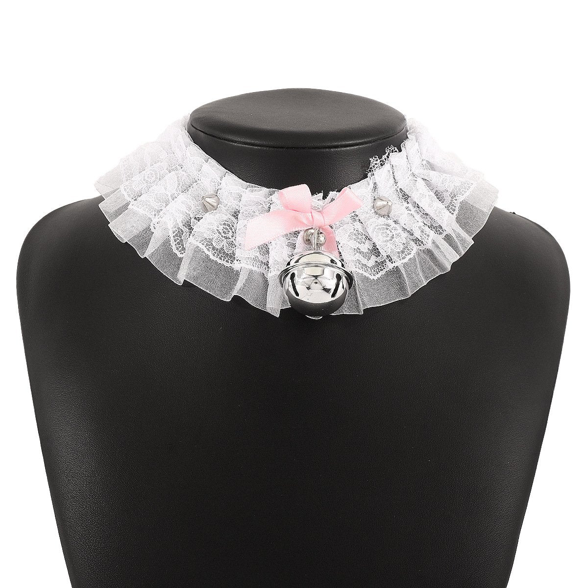 N1451 Exaggerated Lolita Necklace Lace Bow Knot Bell Necklace Rivet Sexy Cute Necklace