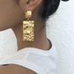 E165 Jewelry Alloy Fold Temperament Simple Earrings Retro Creative Geometric Texture Earrings