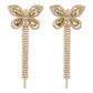 E9958 Light Luxury Claw Chain Earrings Full Diamond Butterfly Tassel Earrings Temperament Versatile Lady Design Earrings