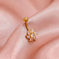 Diamond-studded flower navel nail African navel ring navel body piercing jewelry
