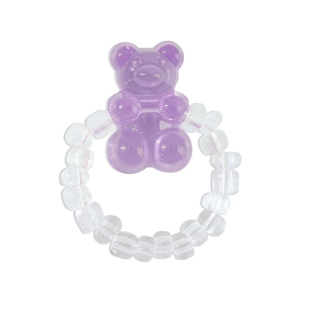 R613 Jewelry Simple Cartoon Cute Bear Ring Funny Rice Beads Fashion Joint Ring