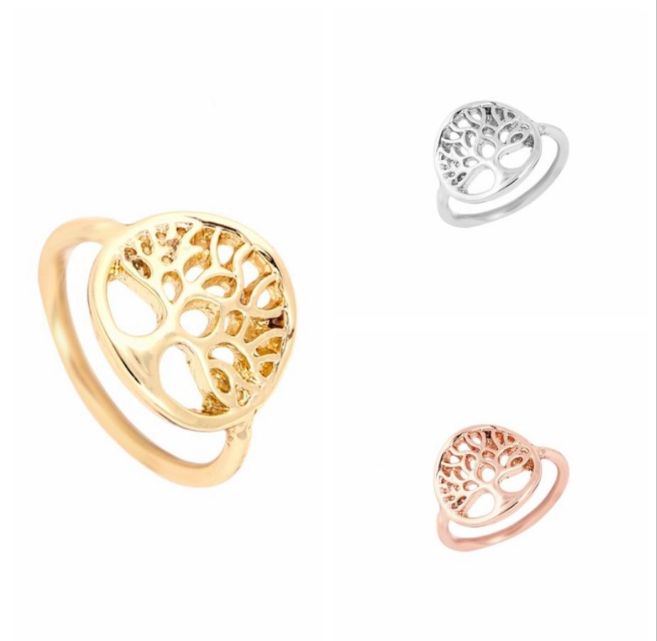 Exclusively for explosive style hollow tree ring female circle banyan tree plant ring ring small fresh women's jewelry