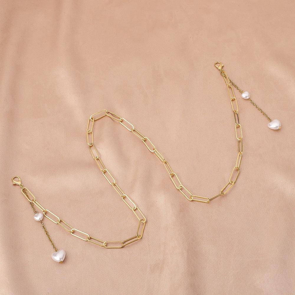 Simple Gold Chain Love Pearl Glasses Chain Fashion Anti-lost Mask Hanging Chain Necklace